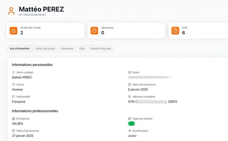 Application de gestion de portage salarial pour Enidia Groupe - image de galerie