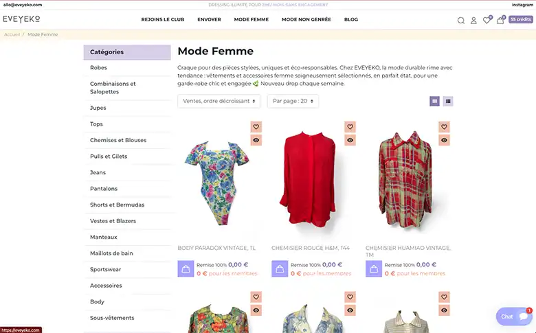 Site e-commerce Prestashop pour Eveyeko - image de galerie