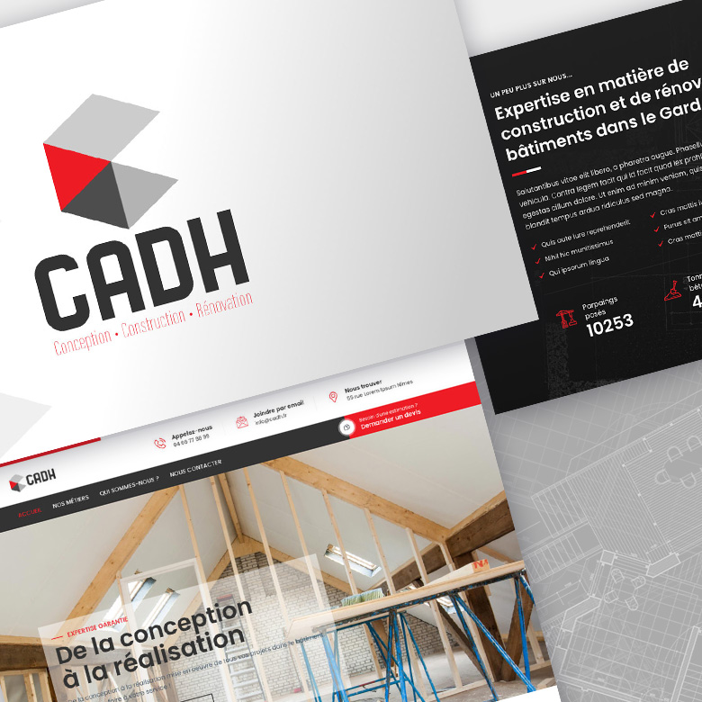 Identité visuelle CADH, branding complet pour un acteur du BTP Gardois
