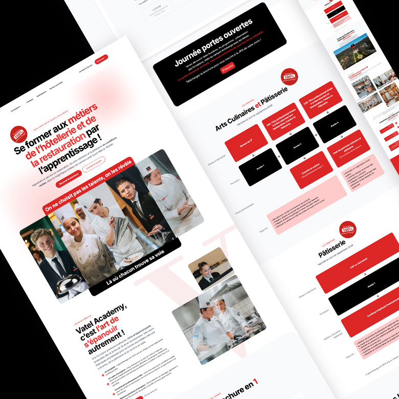 Landing page Vatel Academy, formations hôtelières en apprentissage au Château de Lacroix-Laval