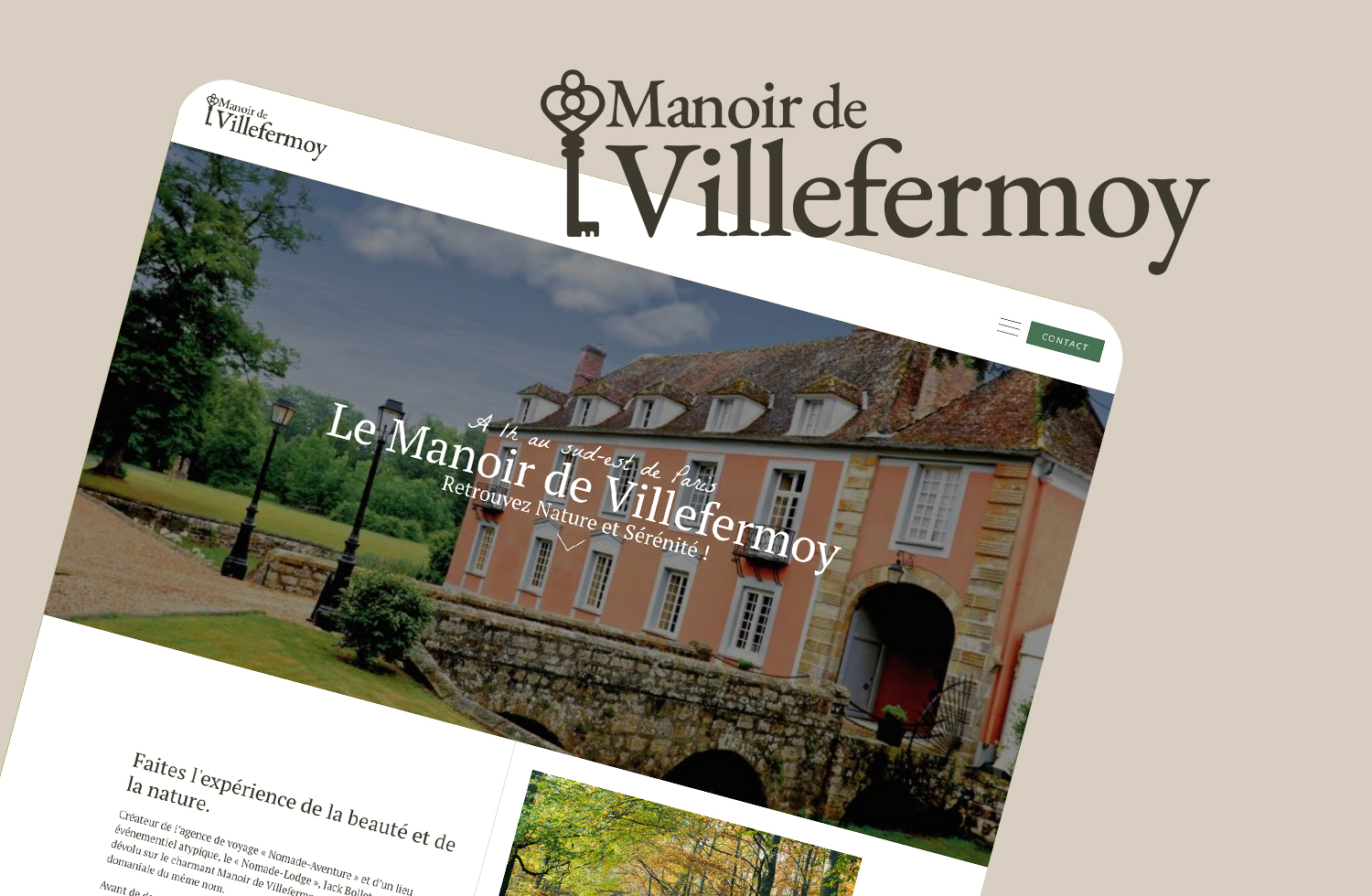 Logotype et développement du site WordPress pour le Manoir de Villefermoy