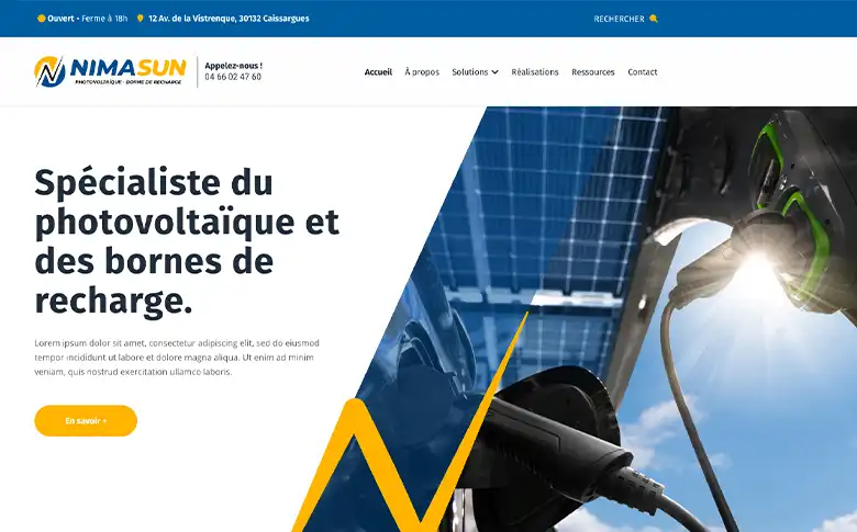 Conception graphique et développement WordPress pour Nimasun – galerie
