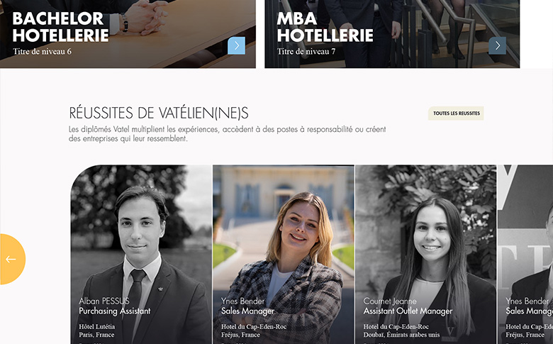 Refonte du site vatel.fr : un nouveau socle digital pour le Groupe Vatel – galerie