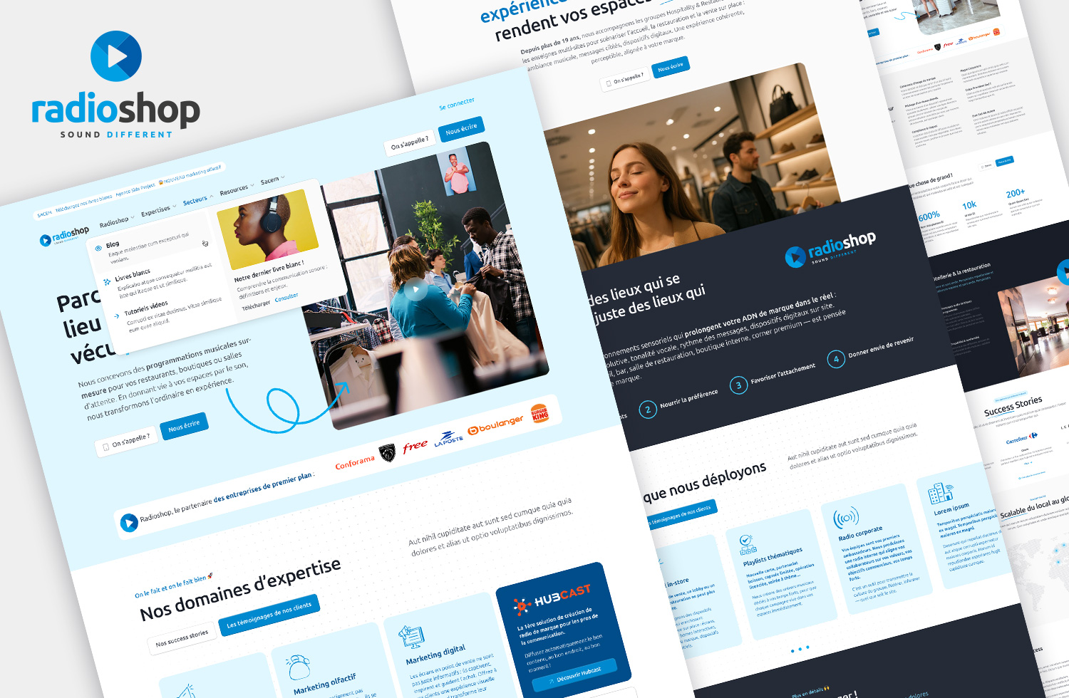 Refonte du site internet Wordpress de Radioshop vue globale