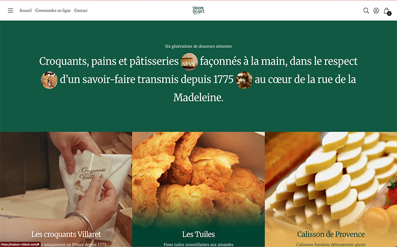 Création de la boutique en ligne Maison Villaret – galerie
