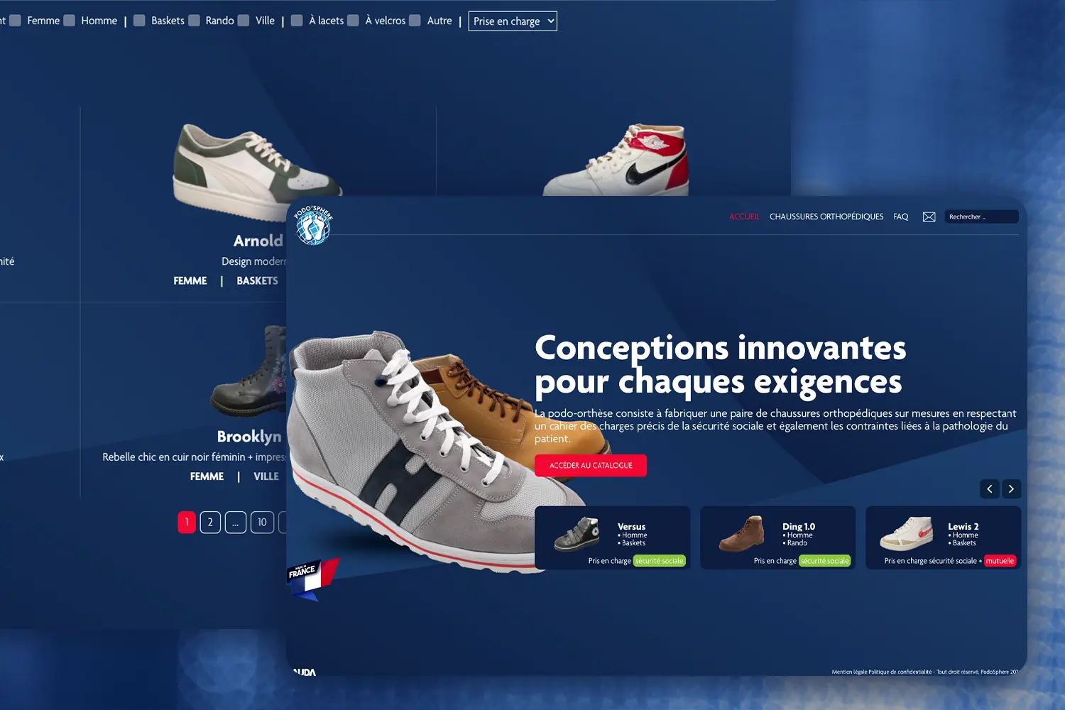 Conception et développement du site catalogue PodoSphère