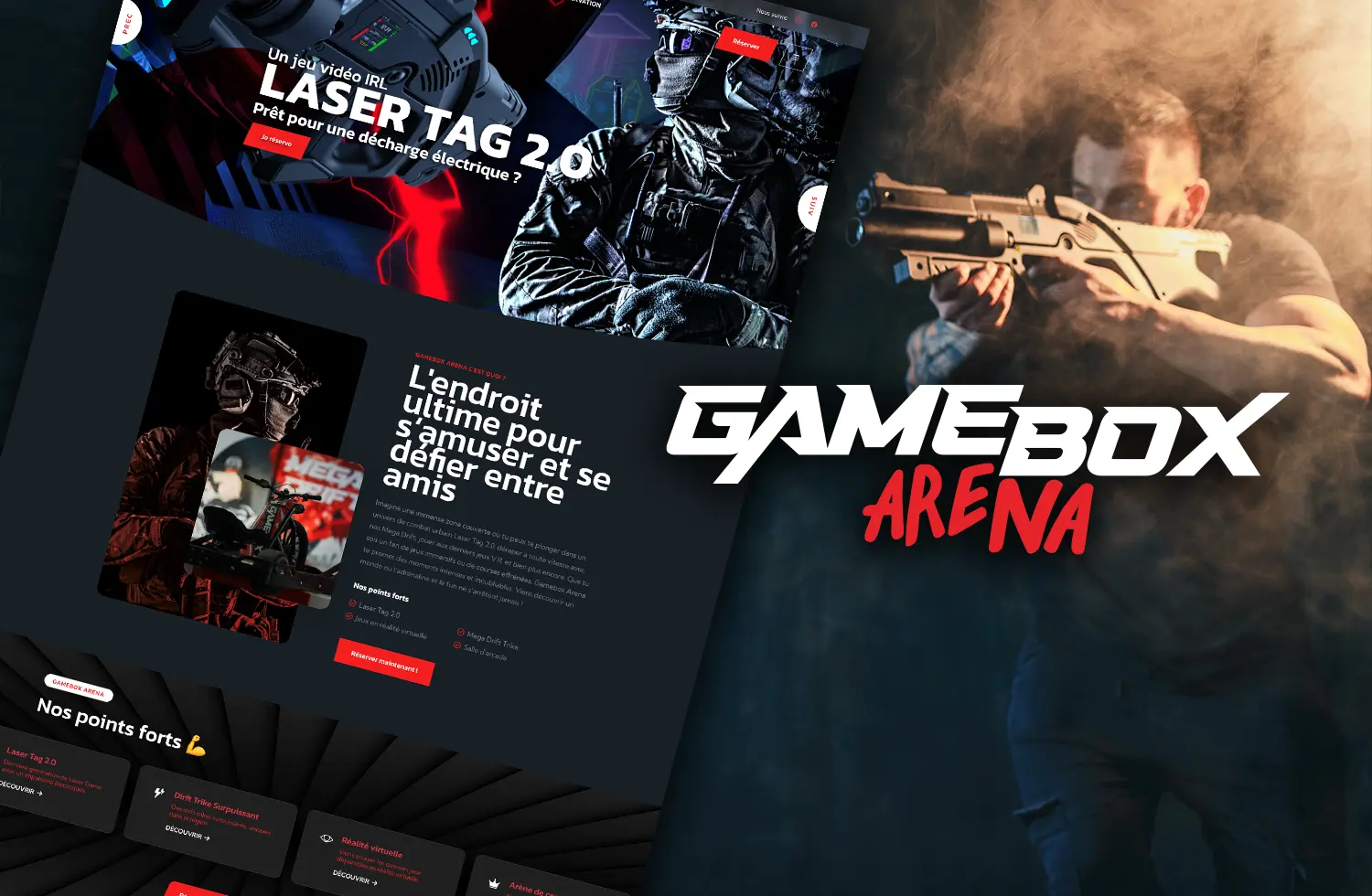 Branding et site internet WordPress sur mesure pour GameBox Arena