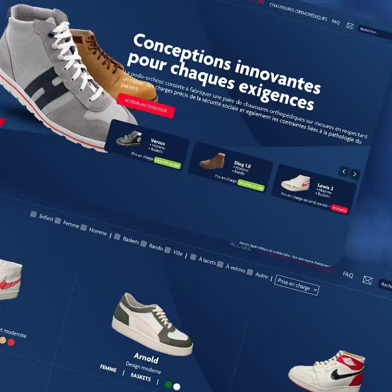 Conception et développement du site catalogue PodoSphère