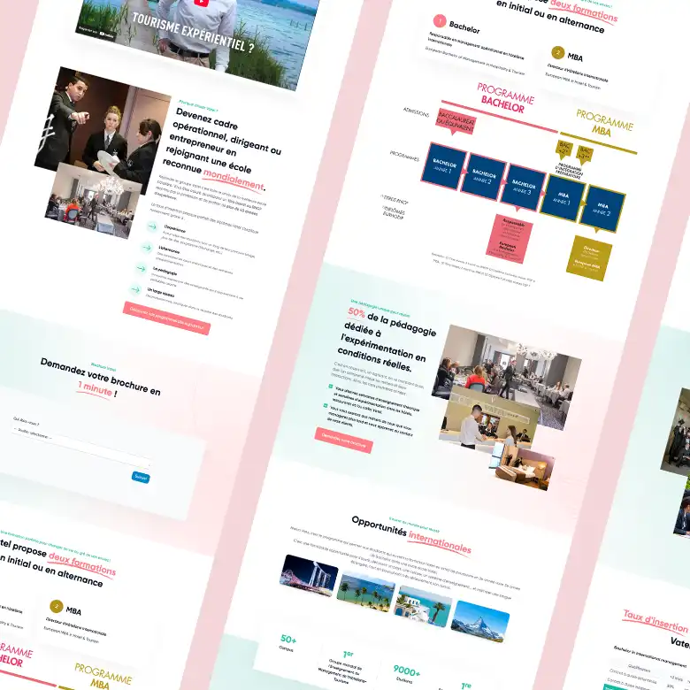 Landing page avec intégration d&rsquo;HubSpot API pour l&rsquo;École Hôtelière Vatel