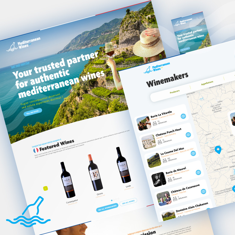Mediterranean Wines : identité visuelle et plateforme cartographique des vins méditerranéens
