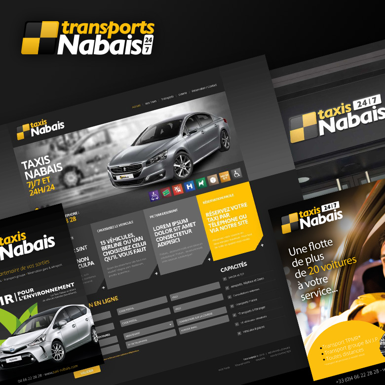 Transports & Taxis Nabais, identité visuelle & supports de marque