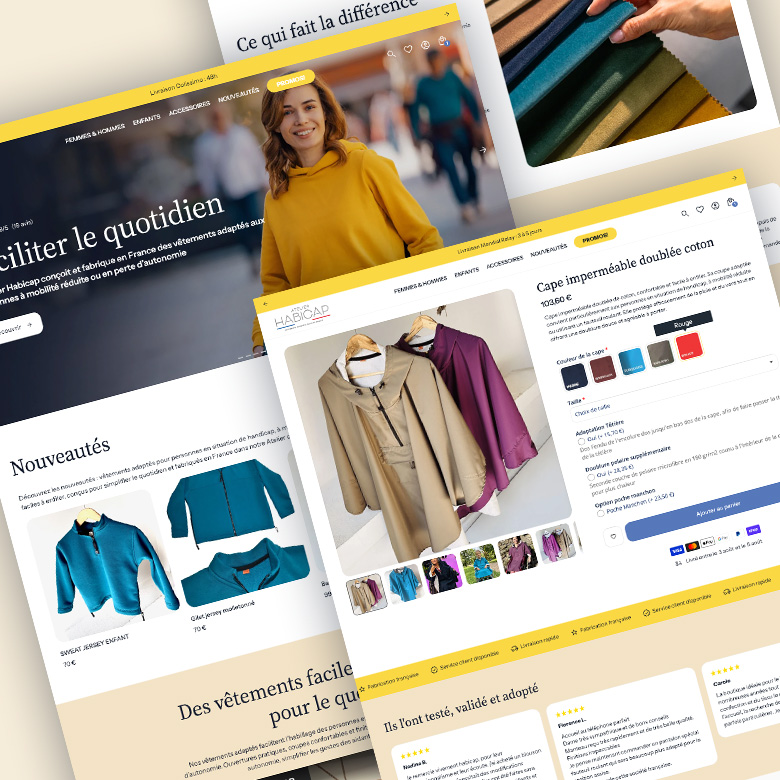 Refonte Habicap : migration Magento vers Shopify pour un e-commerce de vêtements adaptés sur mesure
