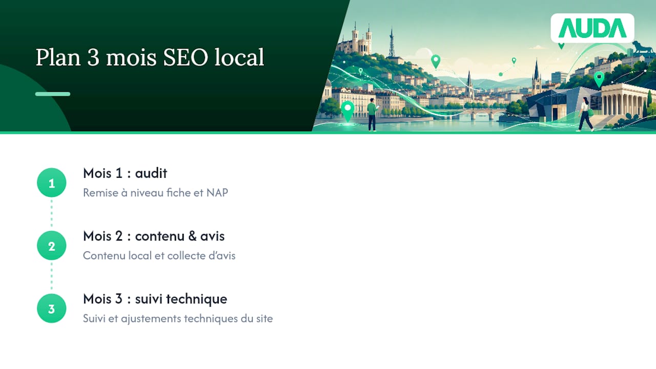 Stratégie SEO locale étalée sur trois mois