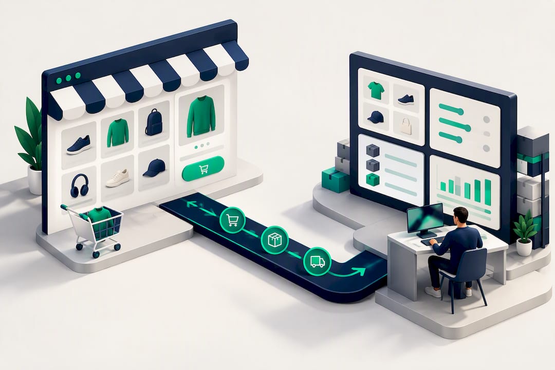 Dissociation entre la boutique et la gestion du e-commerce