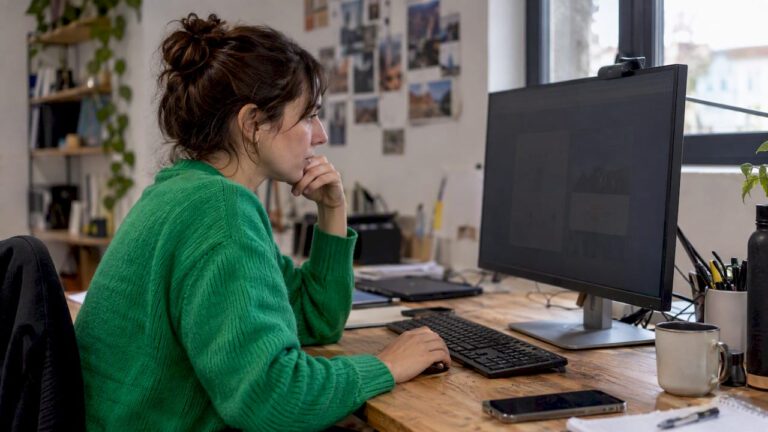Responsable de projet comparant deux maquettes de sites