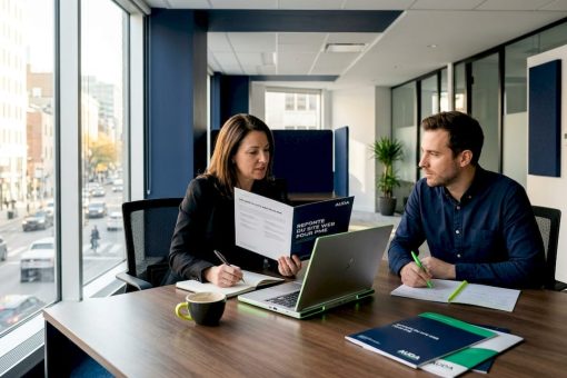 Le responsable et le consultant font le point sur l’avancement du projet de l’agence web.