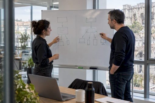 Équipe en train de comparer deux architectures de CMS