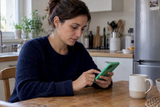 Cliente qui valide une commande via son smartphone