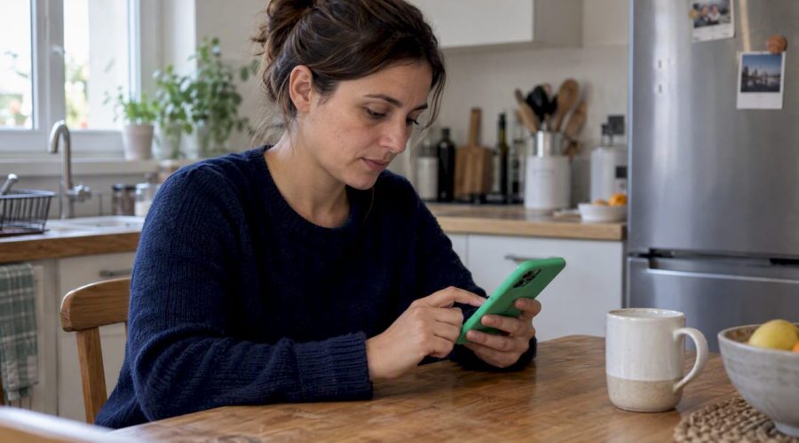 Cliente qui valide une commande via son smartphone